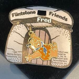 Fred Flinstone Vintage Child's Souvenir Costume Necklace Bedrock City